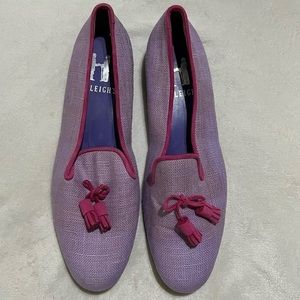 Hadleigh's Audrey Tasseled Lavender Pink Slipper Shoes Loafers 38.5